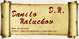 Danilo Maluckov vizit kartica
